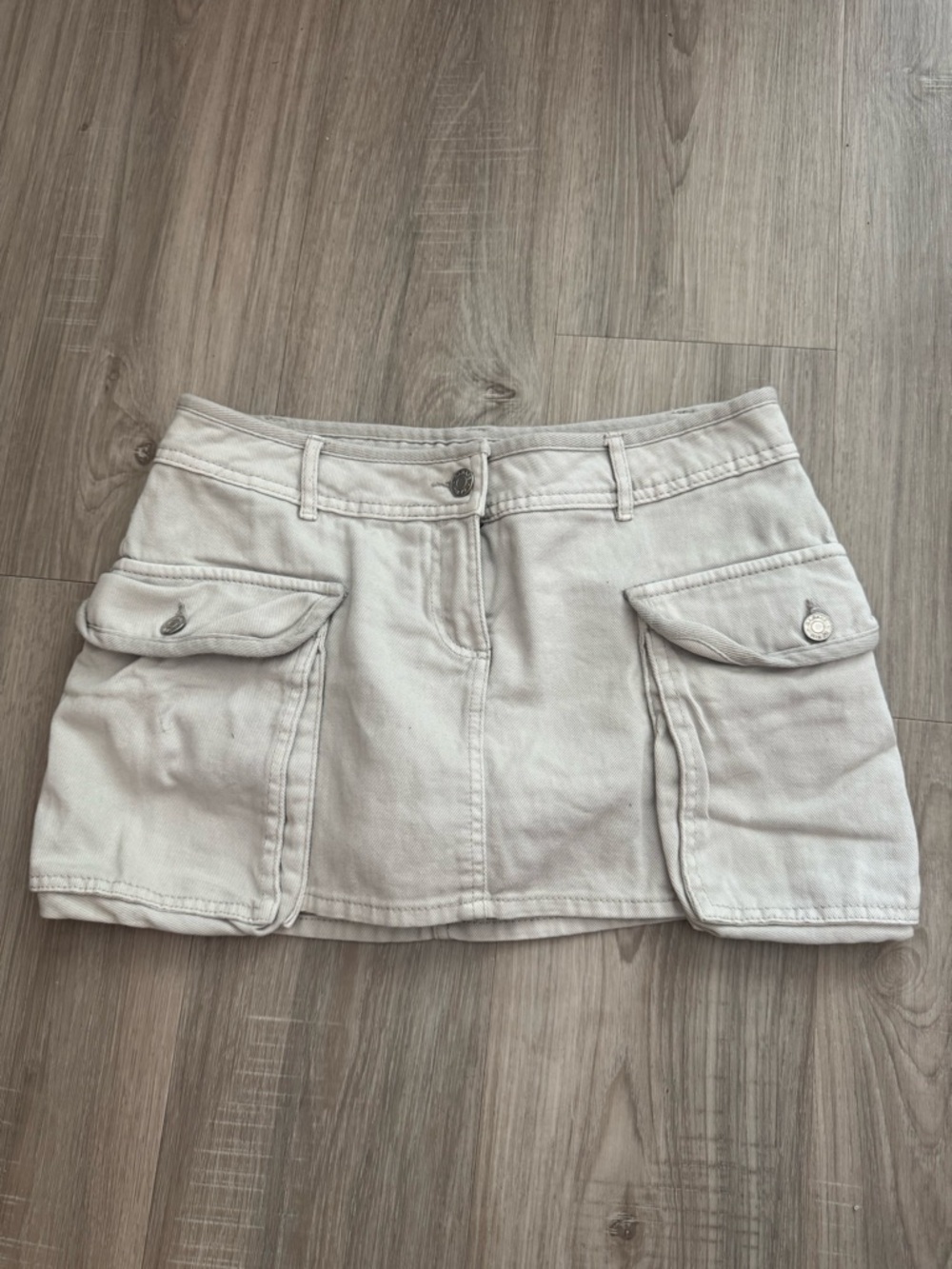 Garage Light Gray Cargo Mini Skirt